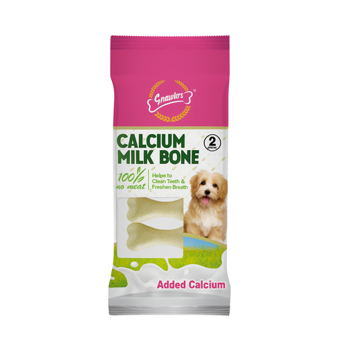 [GN6113] Gnawlers Calcium Milk Bone 2" Small-Snack For Dogs-2pcs/pack-18g