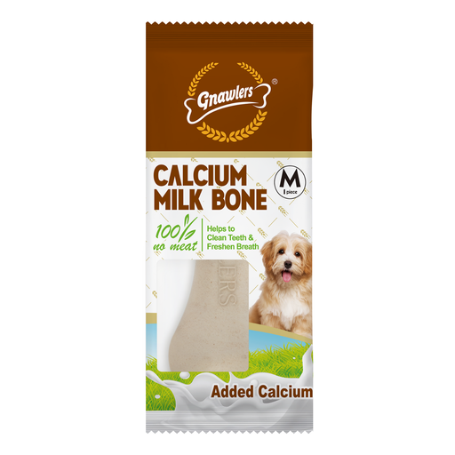 [GN968] Gnawlers Calcium Milk Bone 3" Medium-Snack For Dogs-23g