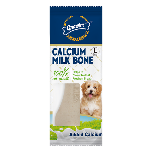 [GN821] Gnawlers Calcium Milk Bone 4" Large-Snack For Dogs-55g