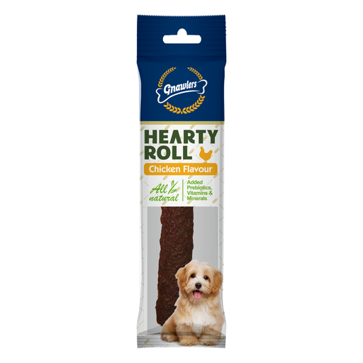 [GN5789] Gnawlers  Hearty Roll 4.5" Treat For Dogs-Chicken 40g