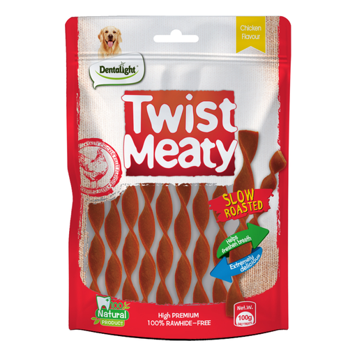 [DL9497] Dentalight Twist Meaty 5"-Snack For Dog-Chicken 100g