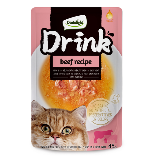 [DL13166] Dentalight Cat Drink-Beef 45g [16pcs/case]