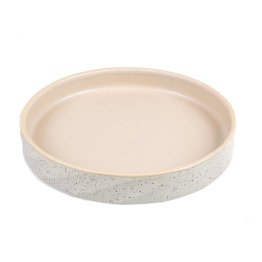 [LR15746] Duvo Feeding Plate-Stone-Wavy dune 260ml - 14,5x14,5x3cm [Grey-green]