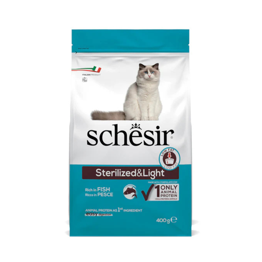 [C02044718] Schesir Cat Dry Food-Sterilized & Light-Fish 400g