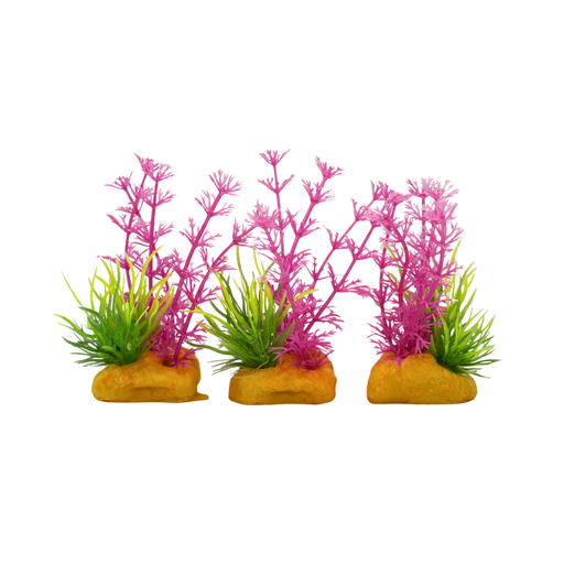 [70602C-4] Yusee Aquarium Decorations - Artificial Plant 70602C-4 [Height:4"]
