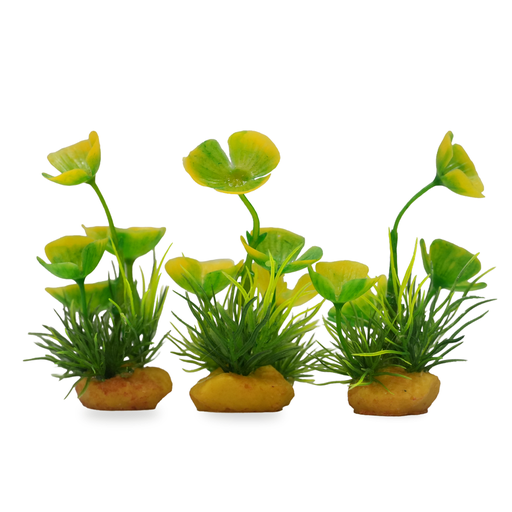 [70611C-3] Yusee Aquarium Decorations - Artificial Plant 70611C-3 [Height:3"]