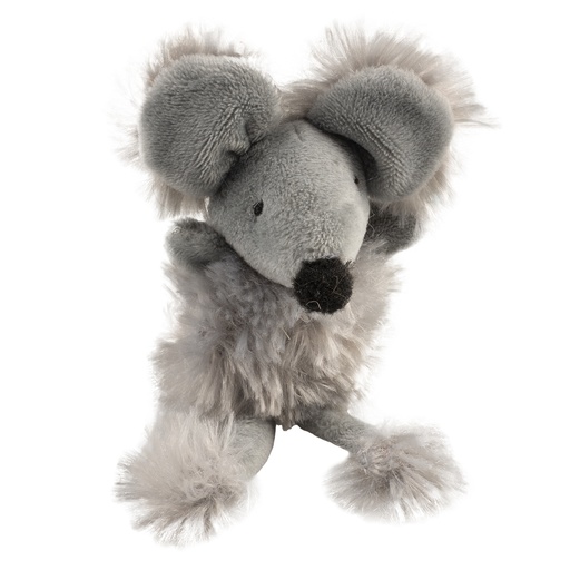 [LR12083] Duvo+ Cushy Big Ear Mouse Grey - Cat Toy 13.5x8.5x6cm (Catnip Inside) 