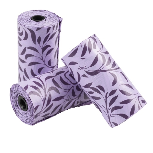 [LR12491] Duvo+ Poopi Dog Poo Bag Spice Purple (Lavender Fragrance) 4 x 15pcs  [Count - 4]  
