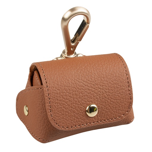 [LR12924] Duvo+ Imitation Leather Poo Bag Dispenser Brown (With poo bag) 32x22cm 