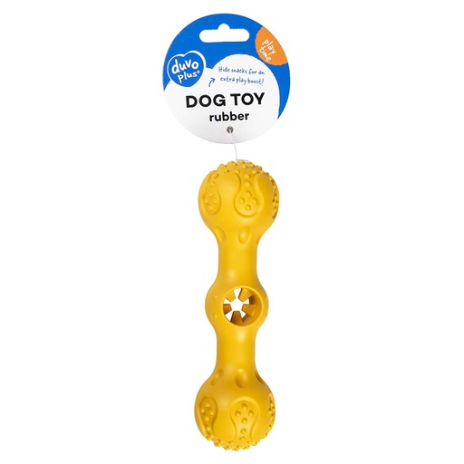 [LR15939] Duvo+ Feeding toy Griplay bone Yellow - Dog Toy 16.6x5x5cm