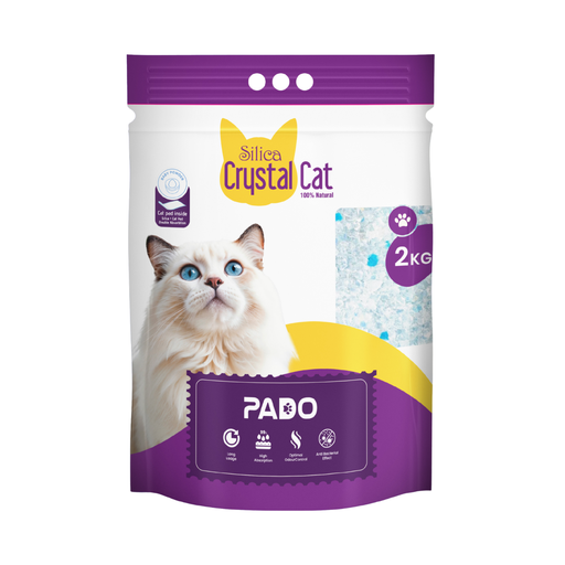 [PD-83085] Pado Silica Crystal Cat Litter 2kg With Pad Inside-Baby Powder