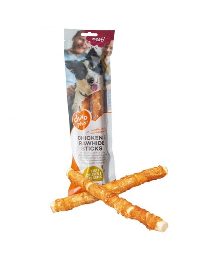 [LR16173] Duvo+ Meat! chicken & rawhide sticks large[Options - 25cm - 2 Sticks] 