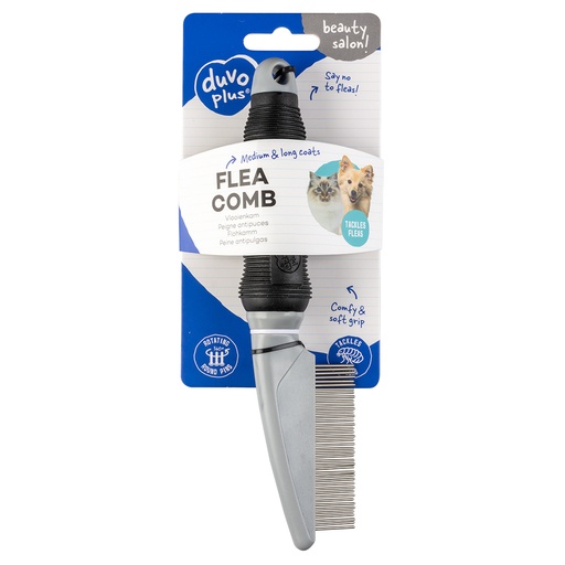 [LR10048] Duvo+ Flea Comb 42 Pins Black/Grey