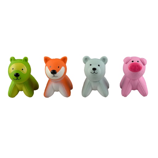 [LR13651] Duvo+ Latex Fox/Pig/Dog/Bear 6X9X9.5Cm - Display Mixed Colors