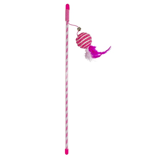 [LR12063] Duvo+ Playing Rod Catchy Glitter Ball 45.5X5X5cm Pink