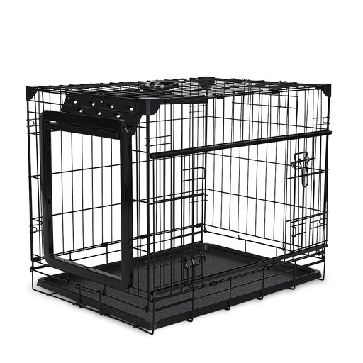 [LR12693] Duvo+ Topline Dog Crate Sliding & Folding Door 76X53X61cm Black