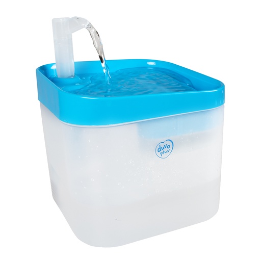 [LR13909] Duvo+ Transparent Drinking Fountain 16.5X16.5X21cm Blue/White