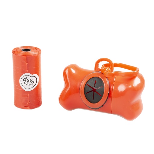 [LR12498] Duvo+ Poo Bag Dispenser Bone 2X20St Red