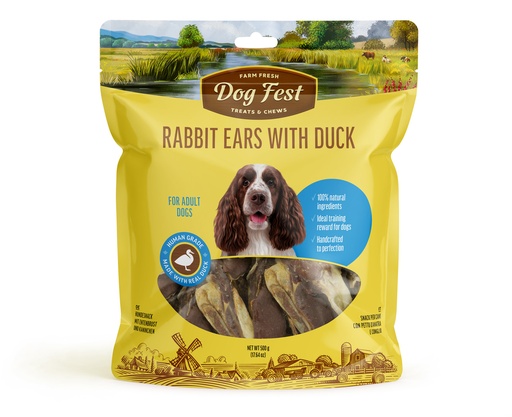[79221282] Dog Fest Rabbit Ears With Duck For Adult Dogs - 500g