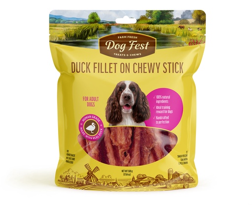 [79221299] Dog Fest Duck Fillet On Chewy Stick For Adult Dogs - 500g