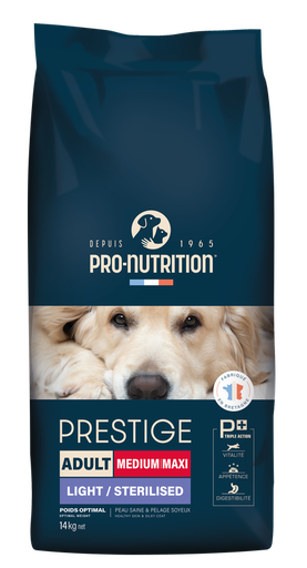 [208860] Pro nutrition Prestige Dog Adult Medium/Maxi-Light Sterlised-14kg