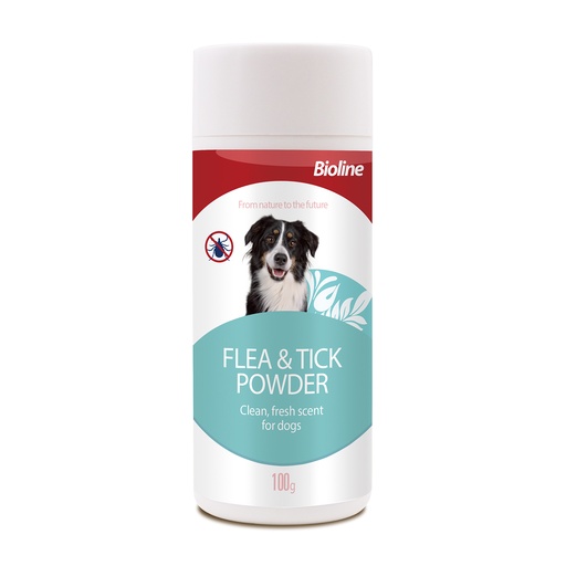 [6970117125801] Bioline Flea & Tick Powder For Dogs [Volume - 100g] 
