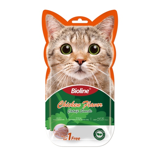 [6970117127102] Bioline Catnip Snacks - 5x15g[Flavor - Chicken]