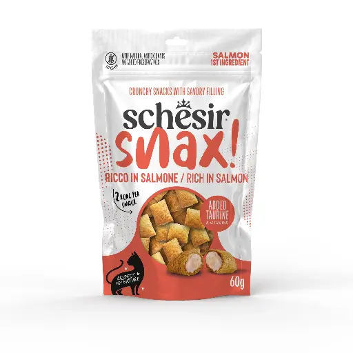 [SRMN25200404] Schesir Snax! Crunchy & Creamy Cat Snack 60g-Salmon