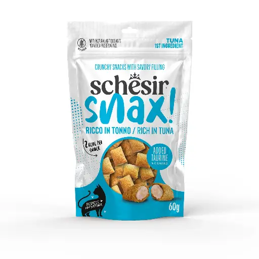 [SRMN25200504] Schesir Snax! Crunchy & Creamy Cat Snack 60g-Tuna