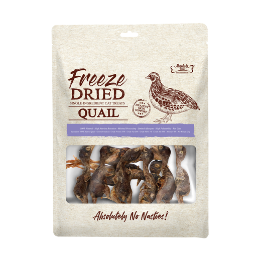 [AB-4834] Absolute Bites Freeze Dried Cat Treats - Quail 25g