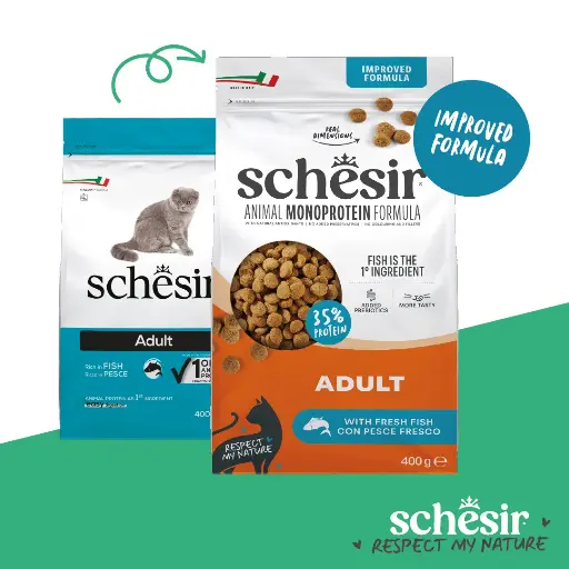 [SRMN23371100] Schesir Monoprotein Adult Dry Cat Food – Fresh Fish-400g