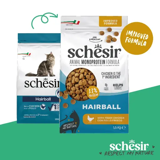 [SRMN23373506] Schesir Monoprotein Adult Dry Cat Food – Hairball-Fresh Chicken-1.5kg