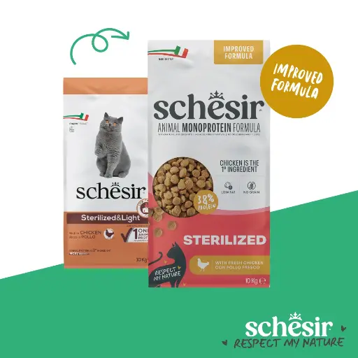 [SRMN23378106] Schesir Monoprotein Adult Dry Cat Food –Sterilized-Fresh Chicken-10kg