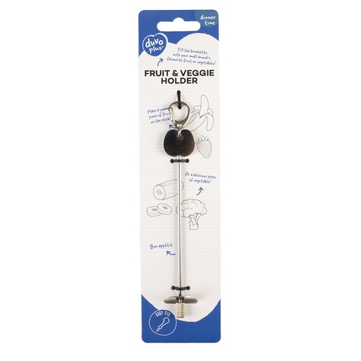 [LR13964] Duvo+ Fruit & Vegetable Holder With Hanger For Small Animals - Silver 