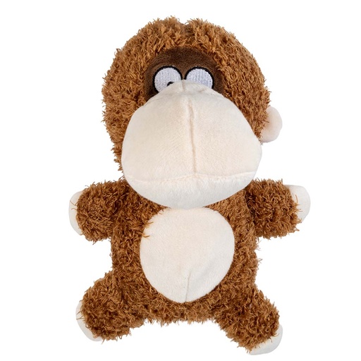 [LR16732] Duvo+ Plush Wildlife Monkey Crackle Dog Toy 22x13x26cm - Brown 