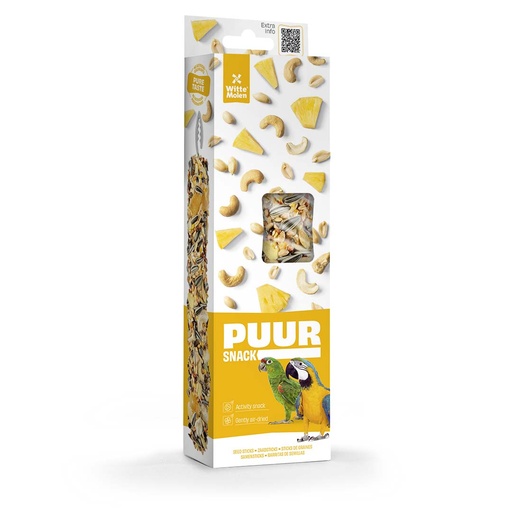 [LR653995] Witte Molen Puur Sticks With Peanut & Pineapple For Parrot -[Weight - 170g]