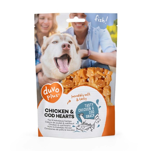 [LR16226] Duvo+ Fish! Chicken & Cod Hearts - 180g 