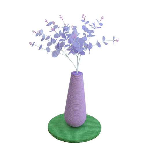 [HY251056D] Catry Lavender Blossom Sisal Rope Scratching Post Ø35x50