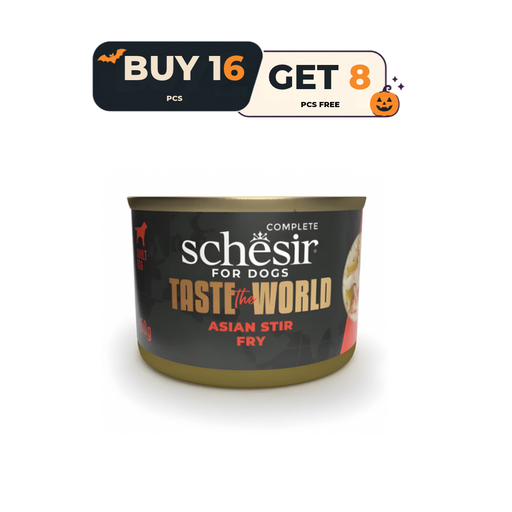 [SCH-OFF22115303] Schesir Taste The World Dog Wholefood - Asian Stir Fry 150g (Min Order- 8 Cans) Buy 16 Can and Get 8 Can Free