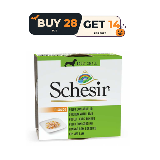 [SCH-OFF01071704] Schesir Dog Wet Food Can-Chicken with Lamb - (Min Order 85g- 14pcs)[Weight - 85g] Buy 28pcs & 14pcs Free 
